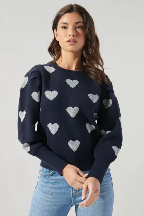 Sweetheart Sweater Navy/Silver