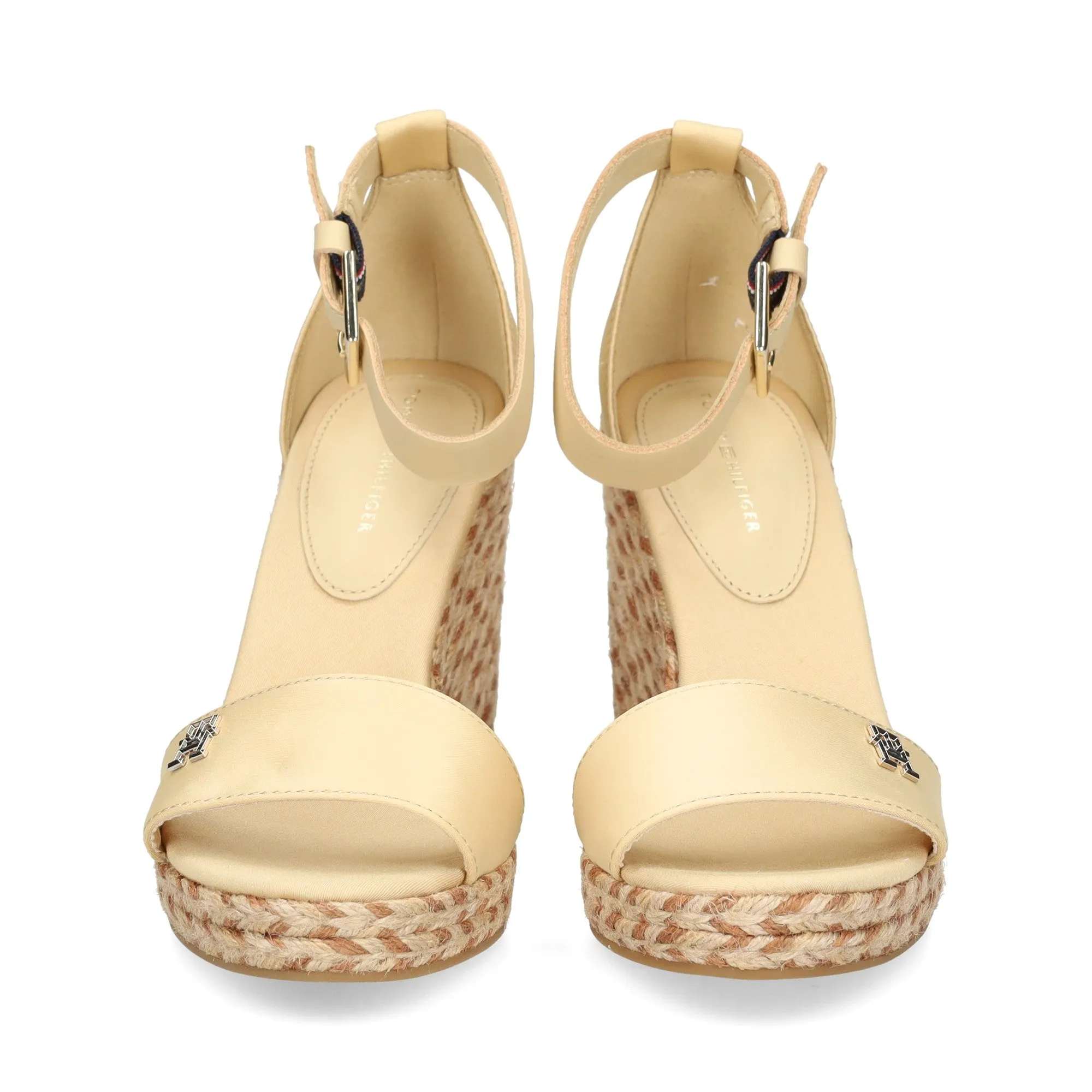 TOMMY HILFIGER Satin High Wedge Sandals Harvest Wheat